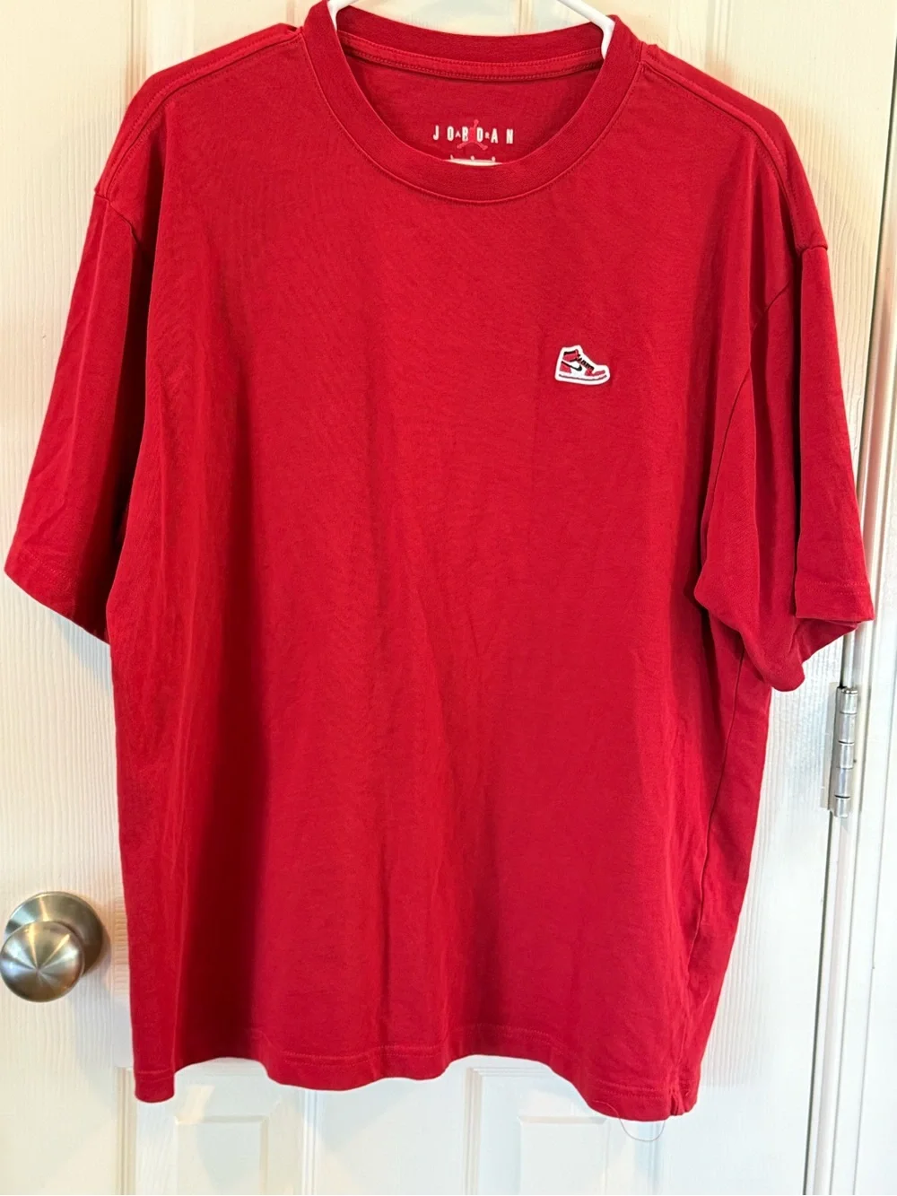 Jordan Air Jordan 1 Sneaker Logo Red T Shirt Men’s Large Embroidered Jumpman